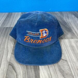 Vintage Denver Broncos Hat 80s 90s Corduroy Snapback Cap Old Logo